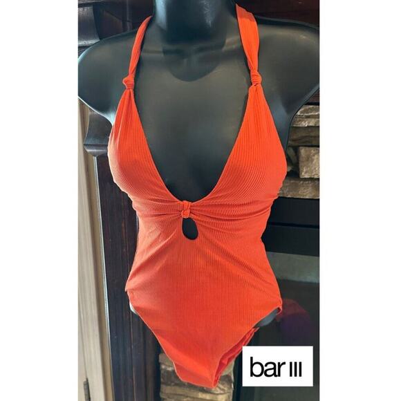 Bar III Like It Or Knot One-Piece Swimsuit | Size XS | Burnt Orange - Picture 14 of 15